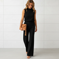 Sienna Women's Wide Leg Jumpsuit with Round Neck